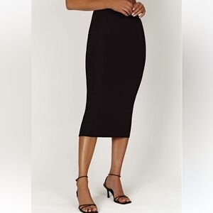 Bailey 44 Soft Jersey Pull On Black Midi Skirt